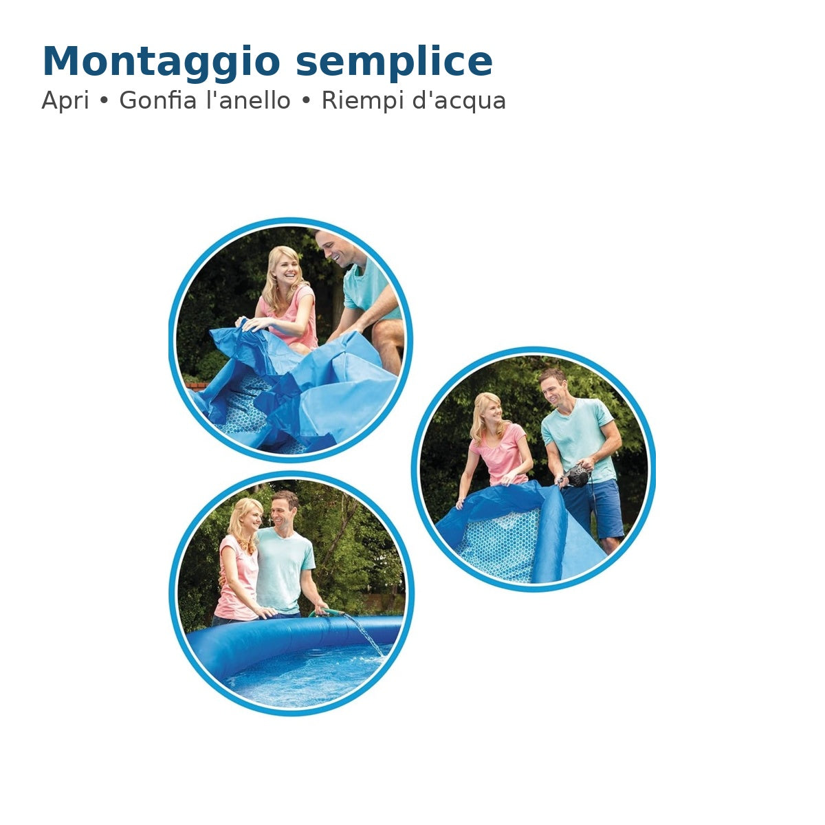 INTEX Easy Set Piscina Gonfiabile Familiare per Giardino Facile da Installare
