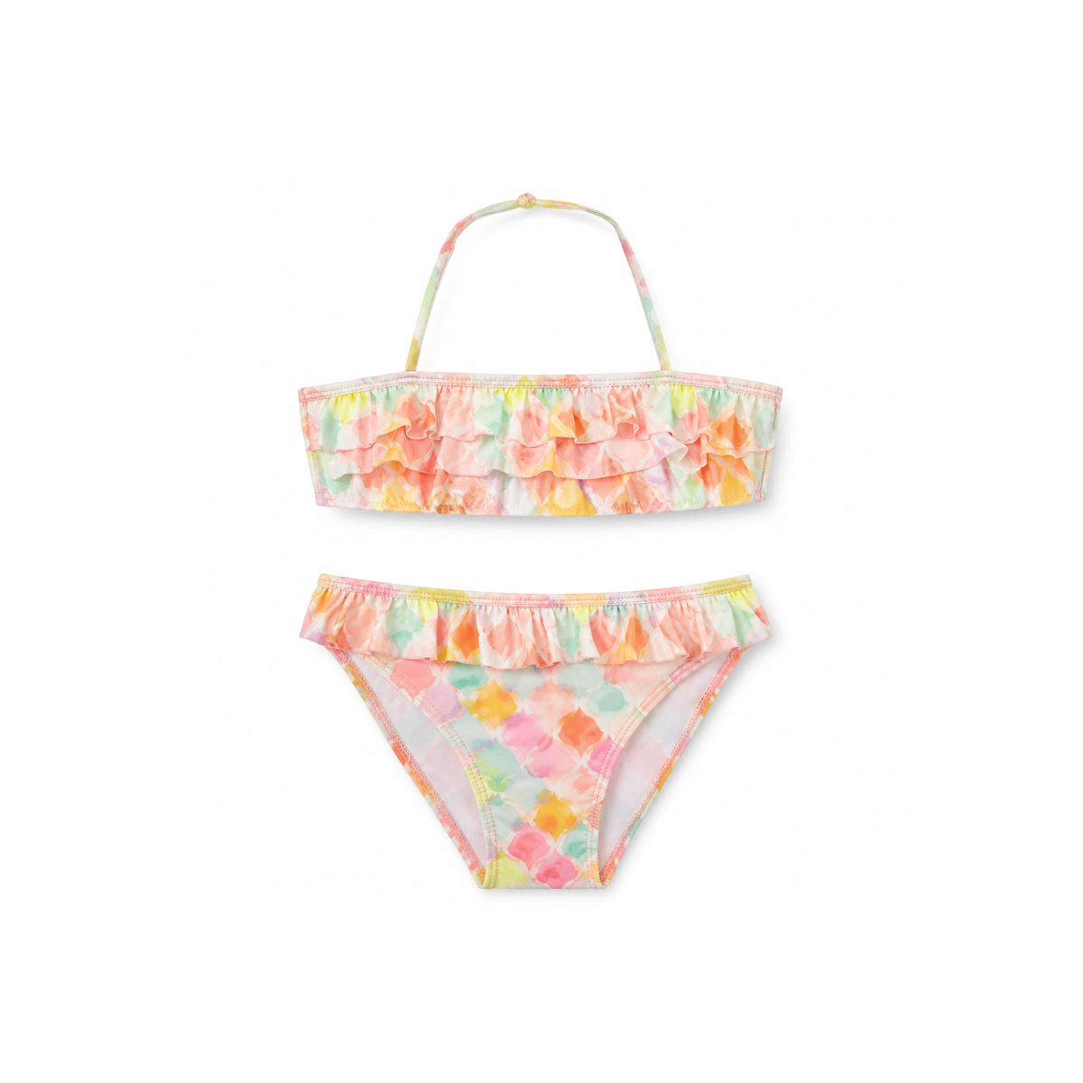 Costume da Bagno Bambina Due Pezzi con Volant e Fantasia Sirena