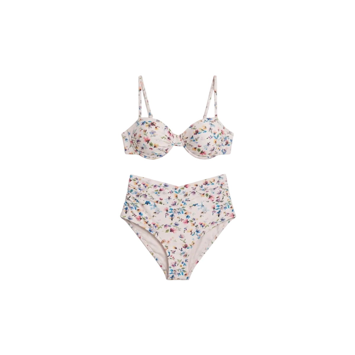 Bikini Ellsa 2 Pezzi Floreale con Slip a Vita Alta e Top con Ferretto