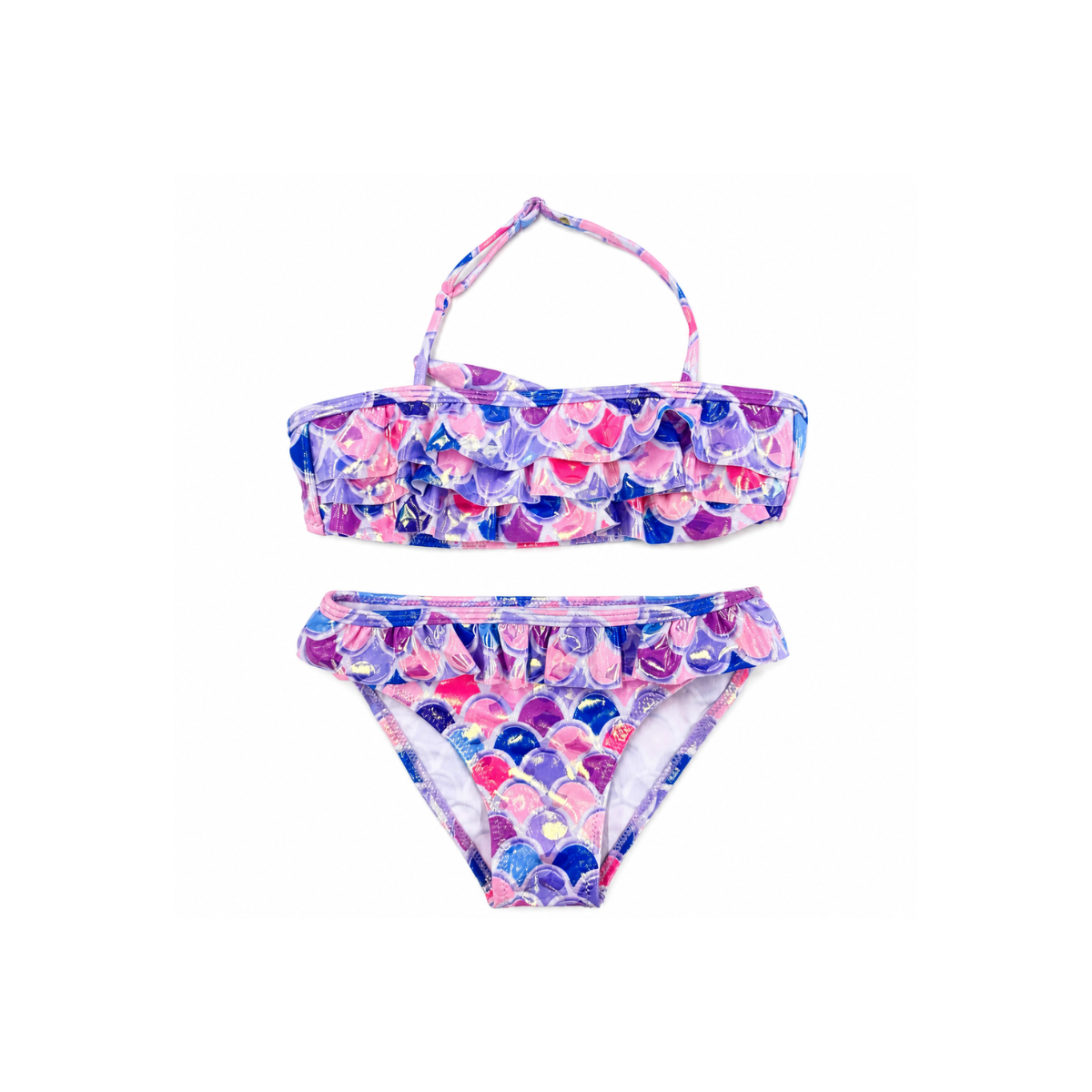 Costume da Bagno Bambina Due Pezzi con Volant e Fantasia Sirena