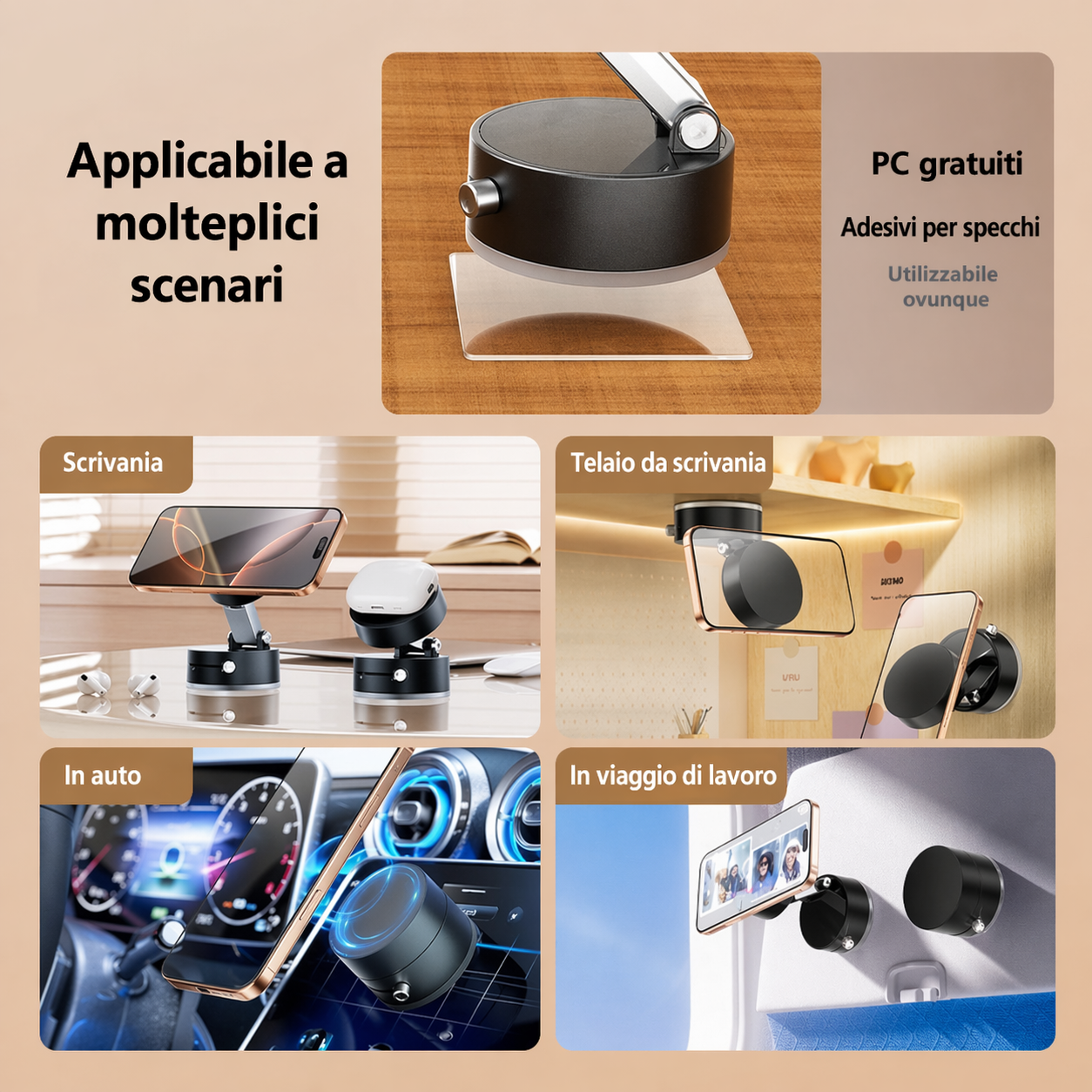 Supporto Telefono Auto Magnetico Pieghevole