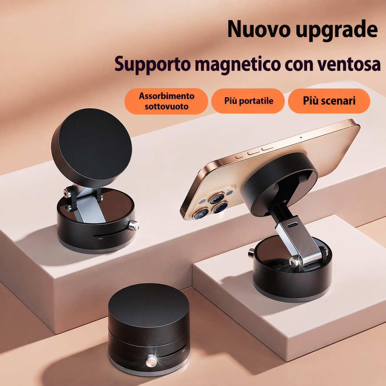 Supporto Telefono Auto Magnetico Pieghevole