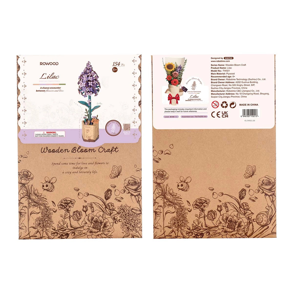 Rowood DIY Fiore in legno lilla TW021