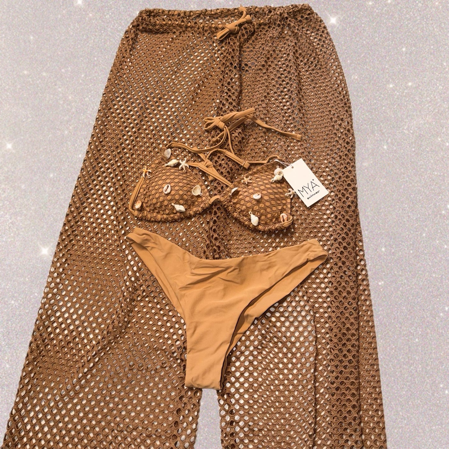 Bikini 3 Pezzi con Pantaloni a Rete