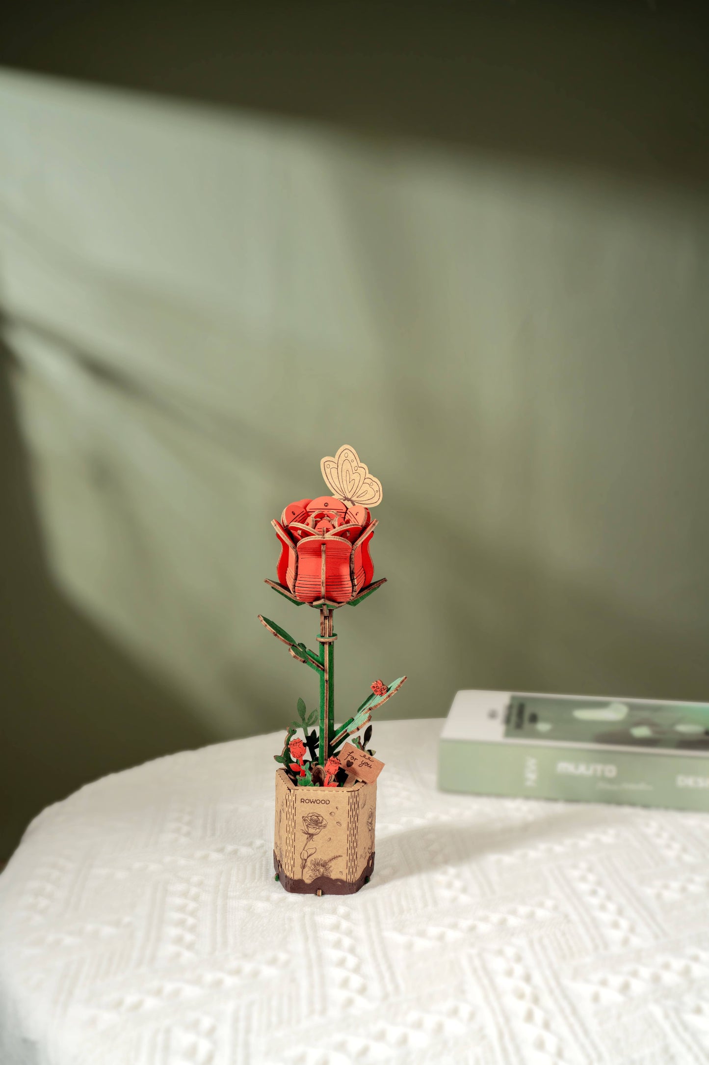 Rowood DIY Fioriera in legno Rosa rossa TW042