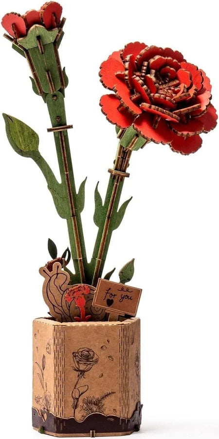Rowood DIY Fiore in legno Garofano rosso TW052
