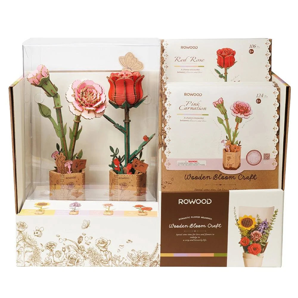 Rowood DIY Fioriera in legno Rosa rossa TW042